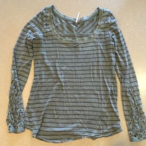 Free People green Tuscaloosa long sleeve top